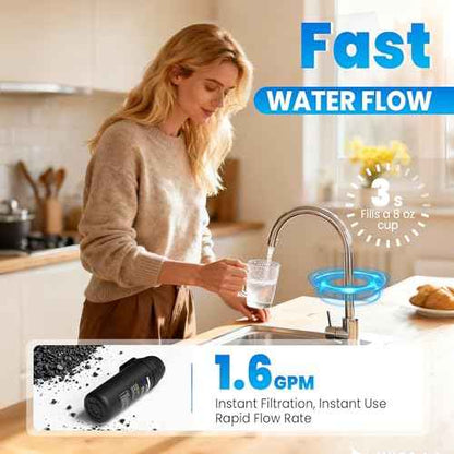 Under Sink Water Filter System, Reduces 99.99% Lead, Chlorine, Bad Taste & Odor, Under Counter Water Filter Direct Connect to Kitchen Faucet, 10000 Gallons, by DESENRUIS