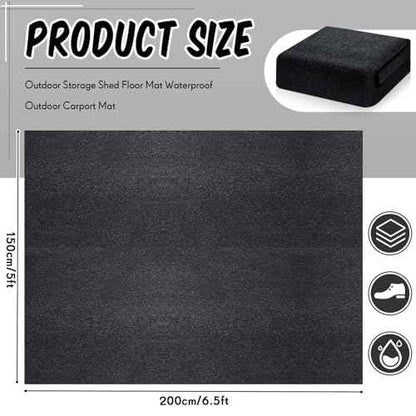 Tinideya 6.5 x 4.9 ft Outdoor Storage Shed Floor Mat Waterproof, Non Slip & Washable Camping Tent Carpet for Outdoor Camping, Lawn Supplies Storage(Storage Shed Not Included)