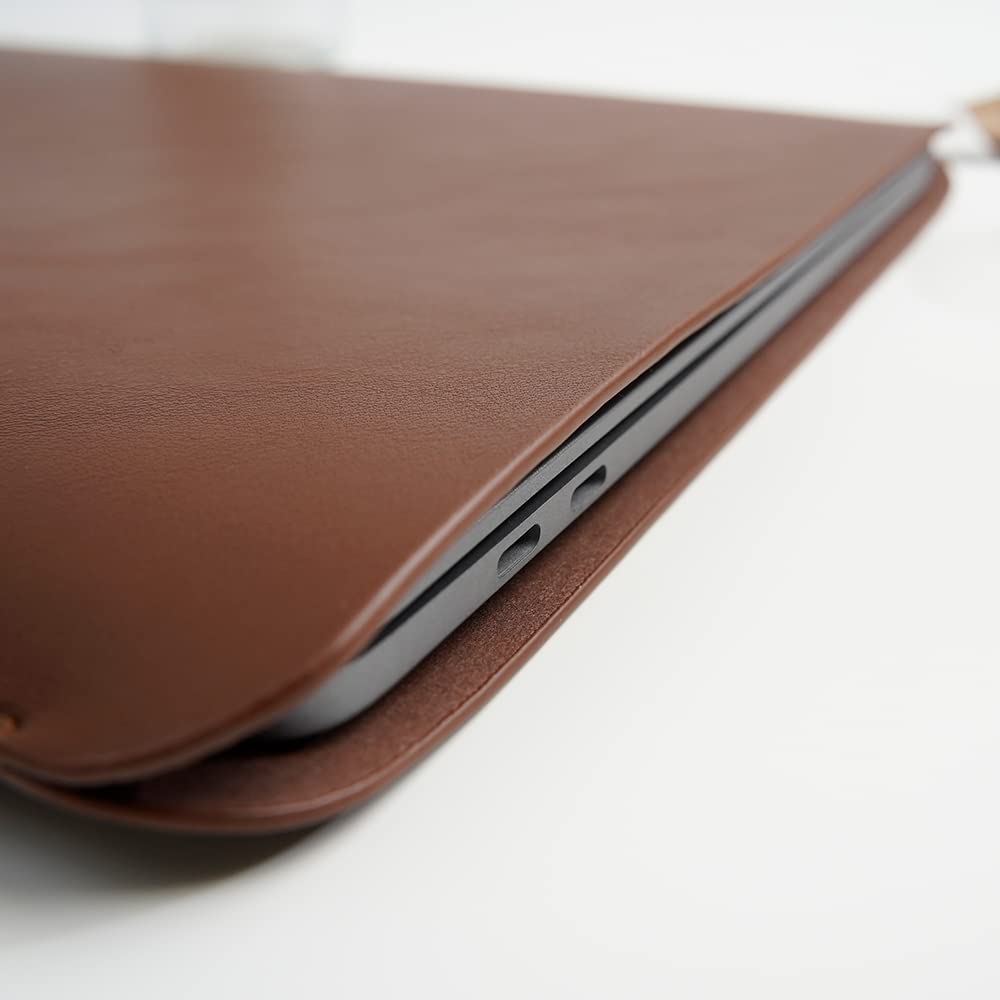 Benfan Laptop Sleeve 15 Inch Compatible with MacBook Pro 16 A2991 M3 A2780 A2485 A2141 MacBook Pro Retina 15 Color Dark Brown