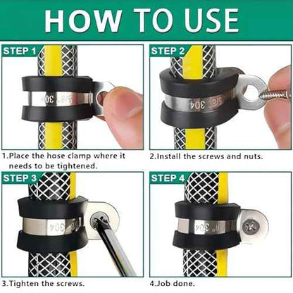30 Pack Cable Clamp, 3/4 Inch Stainless Steel Wire Clamp with Metal Rubber Clips £¬Cable Clamps Assortment Kit for Cable Rigid Pipe Strap (20mm)