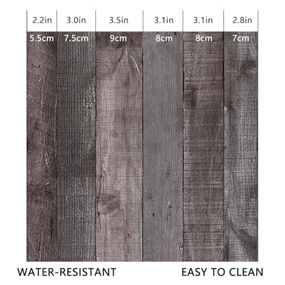 WENMER Wood Contact Paper 17.71¡± x 118¡± Rustic Wood Wallpaper Wood Peel and Stick Wallpaper Brown Grey Wood Grain Contact Paper Faux Wood Wallpaper Self Adhesive for Cabinet Countertop Shelf Wall