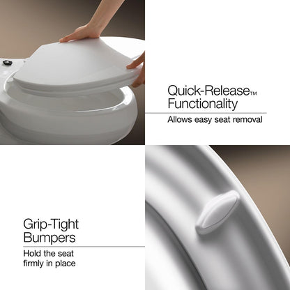 KOHLER 4639-RL-NY Cachet ReadyLatch Round Toilet Seat Soft Close, Dune (Pack of 2)