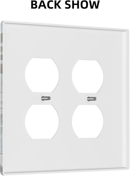 Decorative Light Switch Cover Plate Rustic Farmhouse Colorful Wooden Barn Door 2 Gang Socket Covers Double Duplex Wallplates Switch Plates and Outlet Covers for Kitchen Home Decor