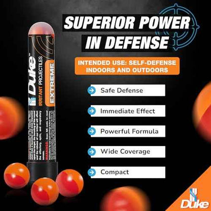 Duke Extreme Non-Lethal 68 Caliber Projectiles OC Spray Balls, Pepper Spray Self Defense Balls, Pepper Spray Balls, 68 Caliber Self Defense Balls, Non Lethal Ammo (1% OC+4% PAVA - 7 Count)