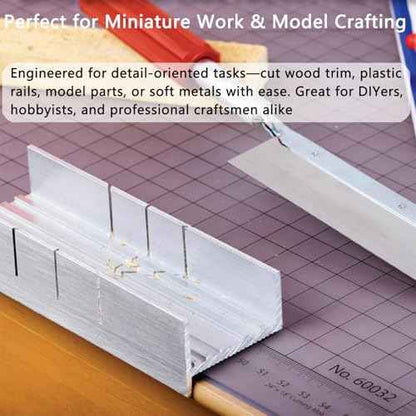 Mini Aluminum Miter Box for Hand Saw 5.3 Inch Precise 3 Angle Cutting Guide 45 90 135 Degrees Ideal for Wood Plastic Soft Metal DIY and Hobby Projects