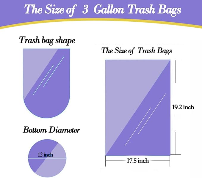 Hommaly 3 Gallon Small Black Trash Bags, Leakproof and Strong, and More