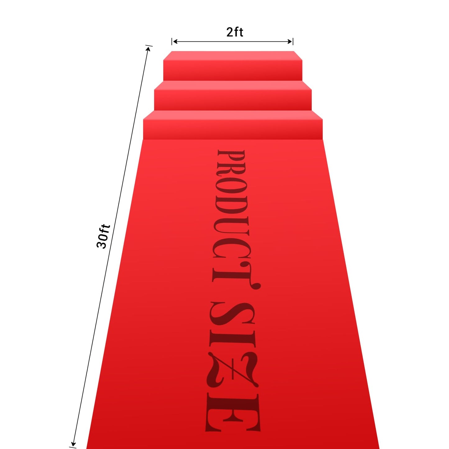 Red Carpet Runner for Party 100 GSM Felt Non-Woven Fabric Runway Carpet for Event, Aisle Runner for Wedding Ceremony Hollywood, Movie Theme Rug Party Decor (Red, 2 X 30 Ft)