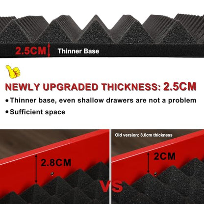 CASOMAN 4PCS Professional Toolbox liner, Trap Mat Universal Tool Drawer Liner, Non-Slip Foam Inserts, Easy Cut, Black, 23.6"x15.7"