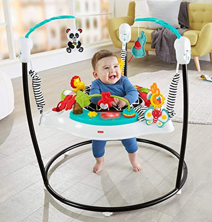 Fisher-Price Baby Bouncer Pink Petals Jumperoo Musical Activity Center with Lights Sounds & Developmental Toys