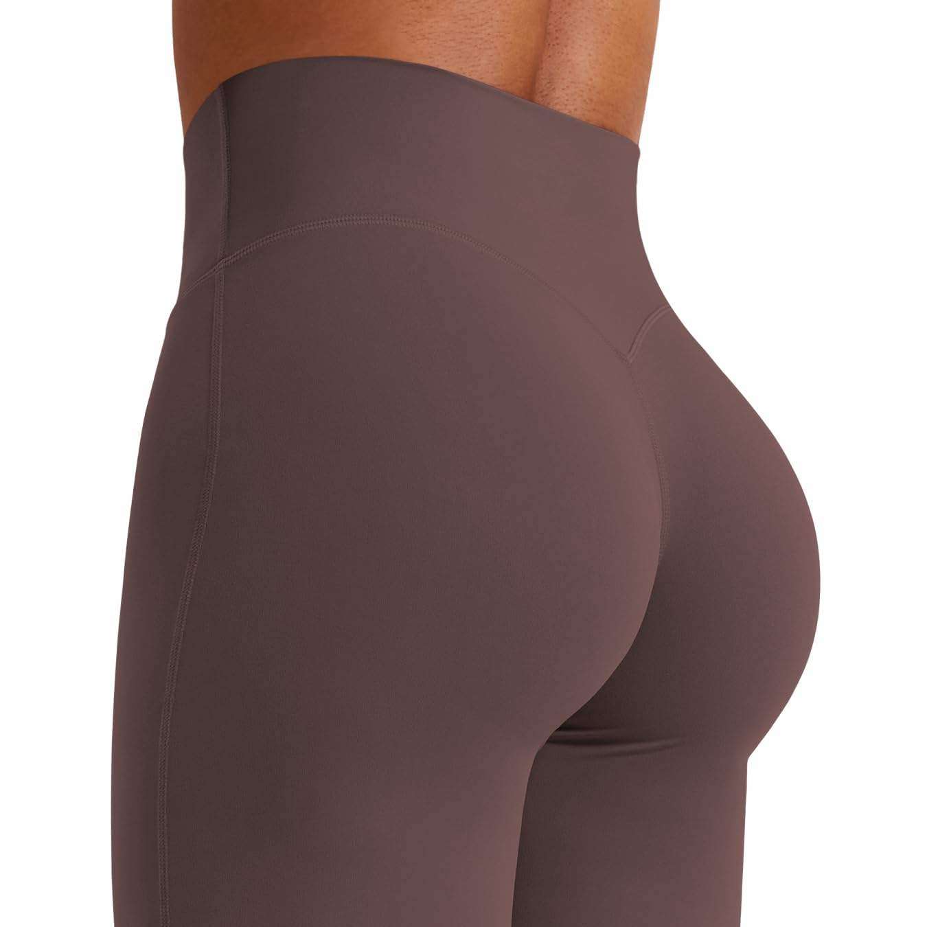 YEOREO Workout Leggings Womens No Front Seam Straight Leggings 35" High Waist Buttery Eddiy Gym Yoga Pants Plum Brown XS
