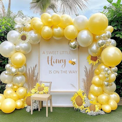A Little Honey is on The Way Sign Decal for Balloon Arch Backdrop, Large Adhesive Letters Wall Sticker for Honey Bee Themed Party Photo Props Background