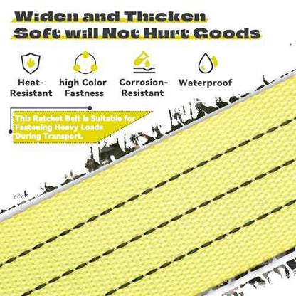 E Track Ratchet Straps Tie Down Strap (8-Pack), 2in¡¿15ft Heavy Duty Tie Down Cargo Straps£¬4400 LBS Breaking Strength E Track Trailer Tire Straps for Tires Motorcycles Tailers Loads, Yellow.
