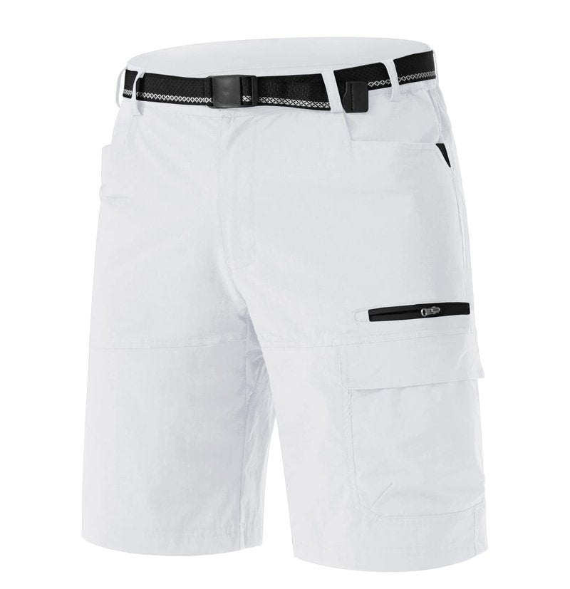 TACVASEN Mens Golf Shorts 10" Cargo Casual Dress Shorts Quick Dry Water Resistant Summer Hiking Travel Business Zipper Pockets White 36