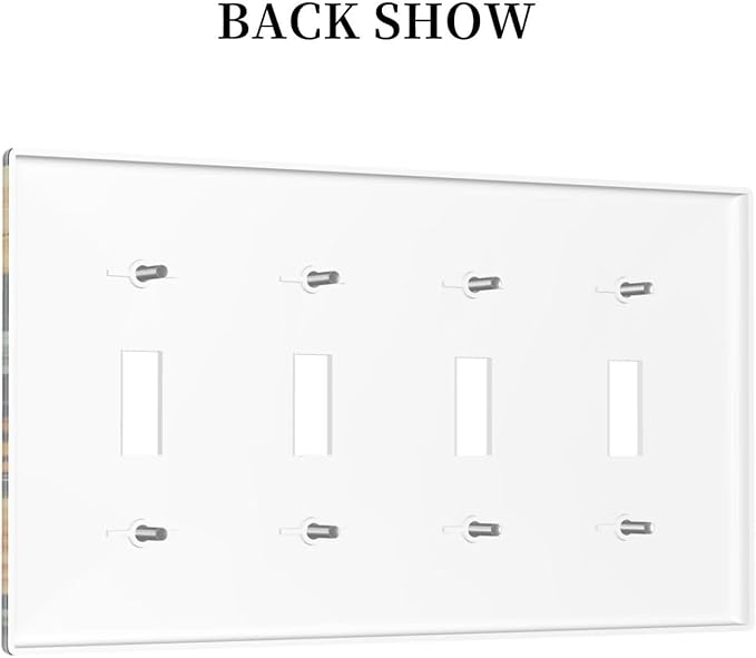 Butterflies Flower Garden Light Switch Covers Quad Toggle 4 Gang Wall Plate Decorative Switchplate Electrical Faceplate for Farmhouse Bathroom Living Decor