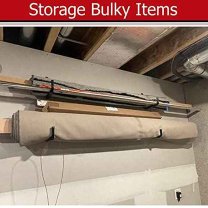 Heavy Duty Garage Storage Hooks, 12.4 Inch Ladder Storage Hanger, Wall Mount Utility Hook for Outdoor Indoor Organizer Folding Chairs, Bike, Tools, Water Pipes