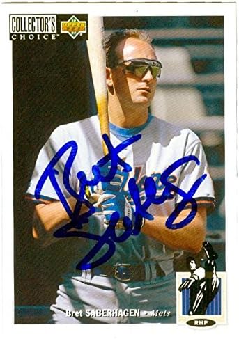 Sports Memorabilia Autograph Warehouse 246619 Bret Saberhagen Autographed Baseball Card - New York Mets 1994 Upper Deck - No. 250