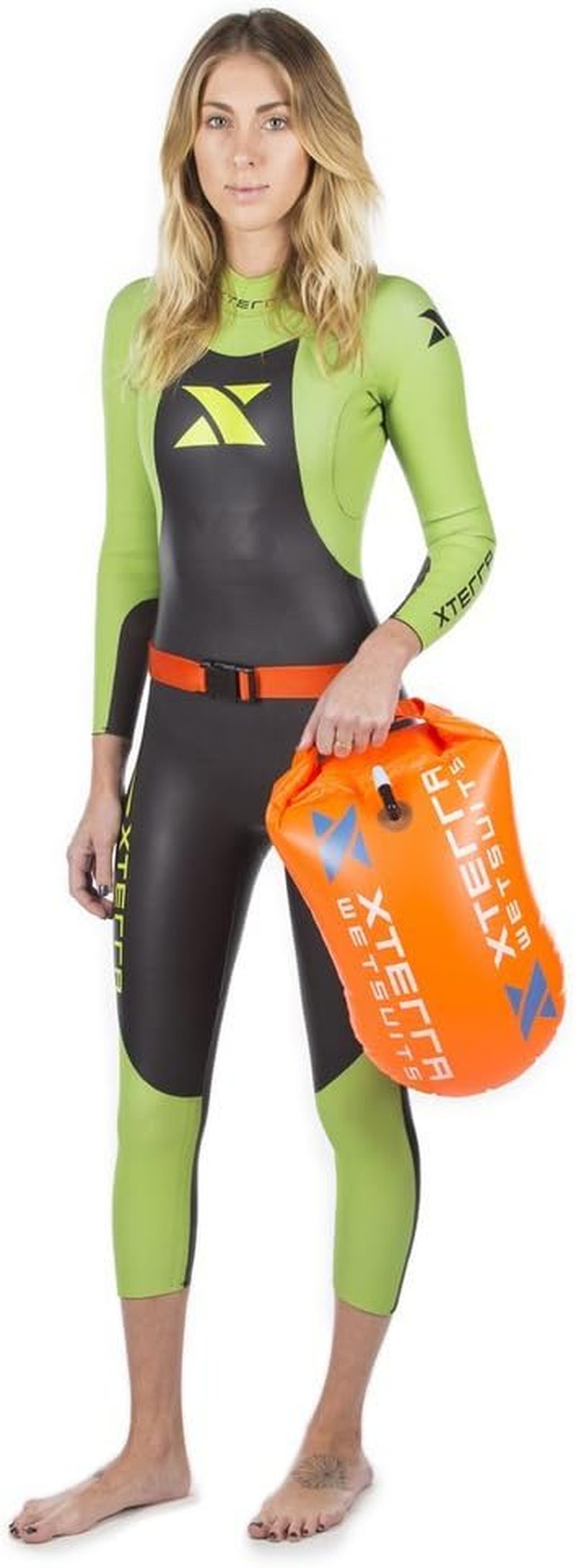 Xterra Wetsuits Swim Buoy Float - Safety Dry Bag for Open Water Swimmers | 15L Orange PVC