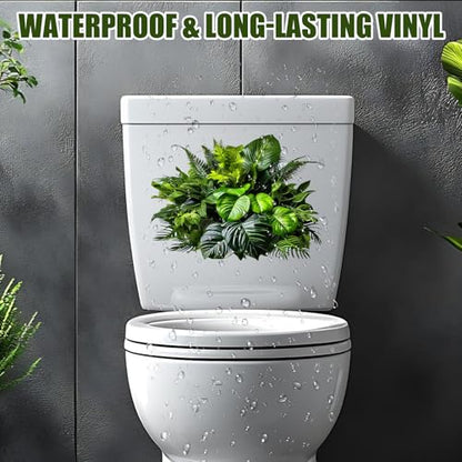 5 Pack 3D Green Plant Wall Decals Peel and Stick, Waterproof Wall Stickers Decor, Durable Vinyl Wall Murals for Bedroom, Living Room, Bathroom, Kitchen, Office