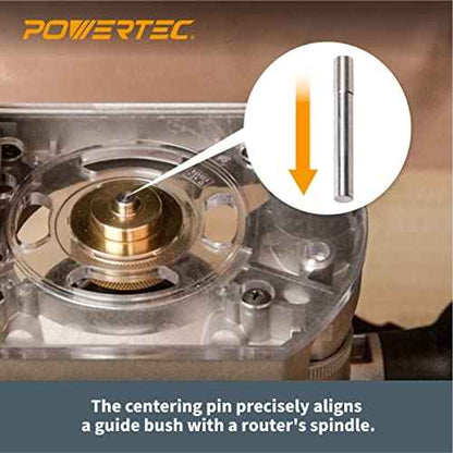 POWERTEC 71869 Router Bits Solid Brass Inlay Kit w/Butterfly Template 7 in 1 Decorative Bowtie