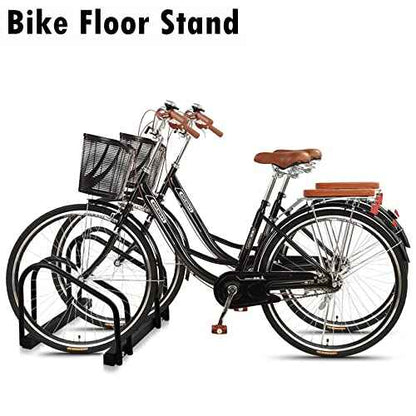 WALMANN 2 Bikes Floor Bike Stand, Bike Parking Rack Garage Bike Storage Stand Indoor/Outdoor 22-28" Wheel Stand, Max. Tire Width 2.1"