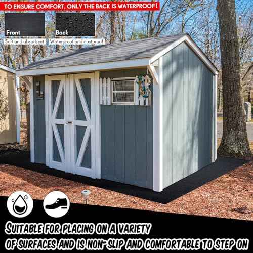 Haull Outdoor Storage Shed Floor Moat Waterproof Outdoor Carport Mat Thickened Soft Patio Furniture Pad Washable with Non Slip Backing, Storage Shed Not Included(8.2 x 10.2 ft)