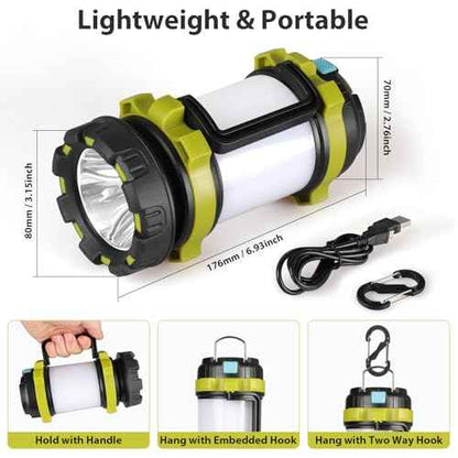 2 Pack Camping Lantern, Outdoor Led Camping Lantern, Rechargeable Flashlights with 1000LM, 6 Modes, 4000mAh Power Bank, IPX5 Waterproof Portable Emergency Camping Light for Hurricane Hiking