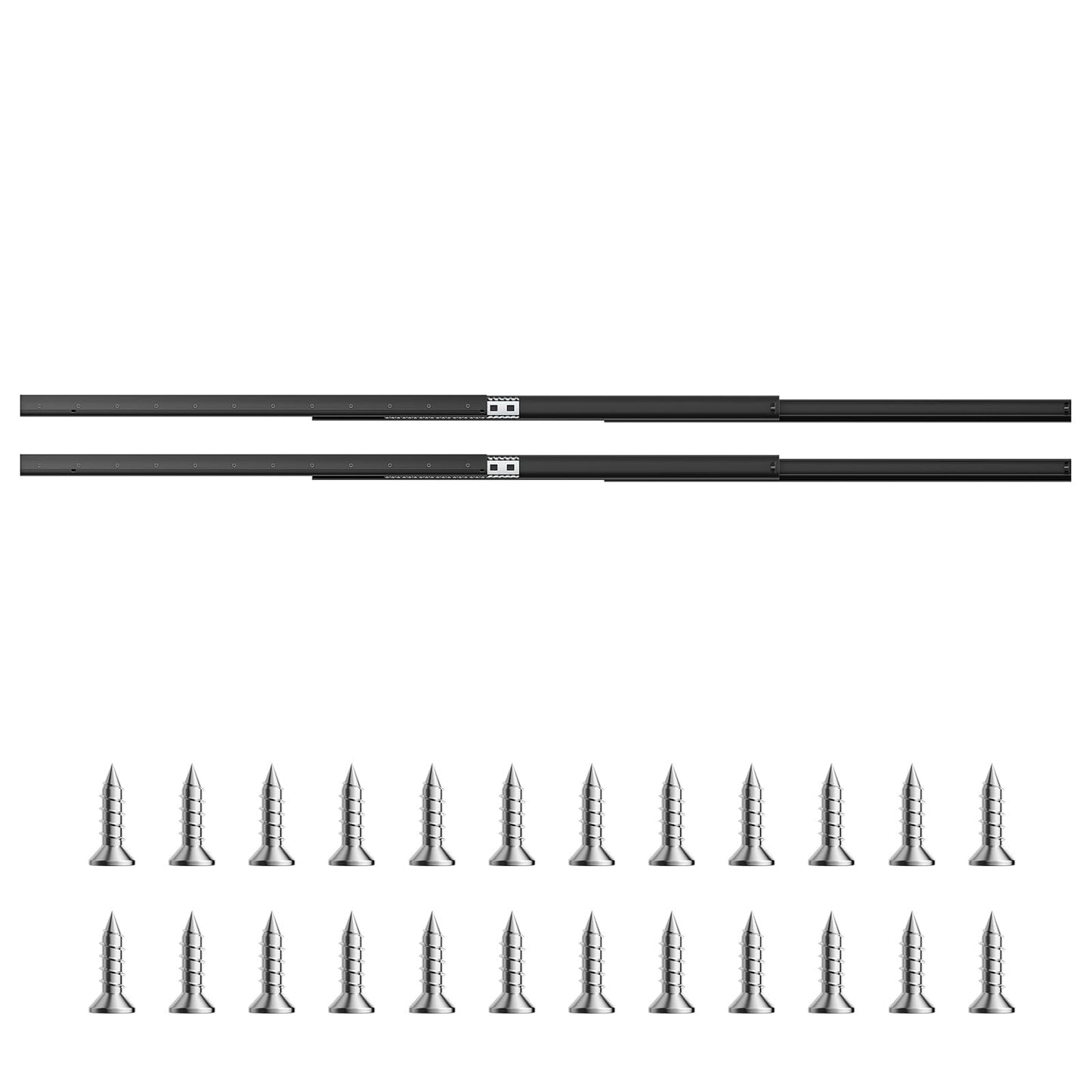 VEVOR Undermount Heavy Duty Drawer Slides, 16 24 32 40 Inch 260 lb Load Capacity Full Extension Ball Bearing Under Stair Cabinet Rails, Bottom Stair Cabinet Glides Track Runners(40inch, Black)