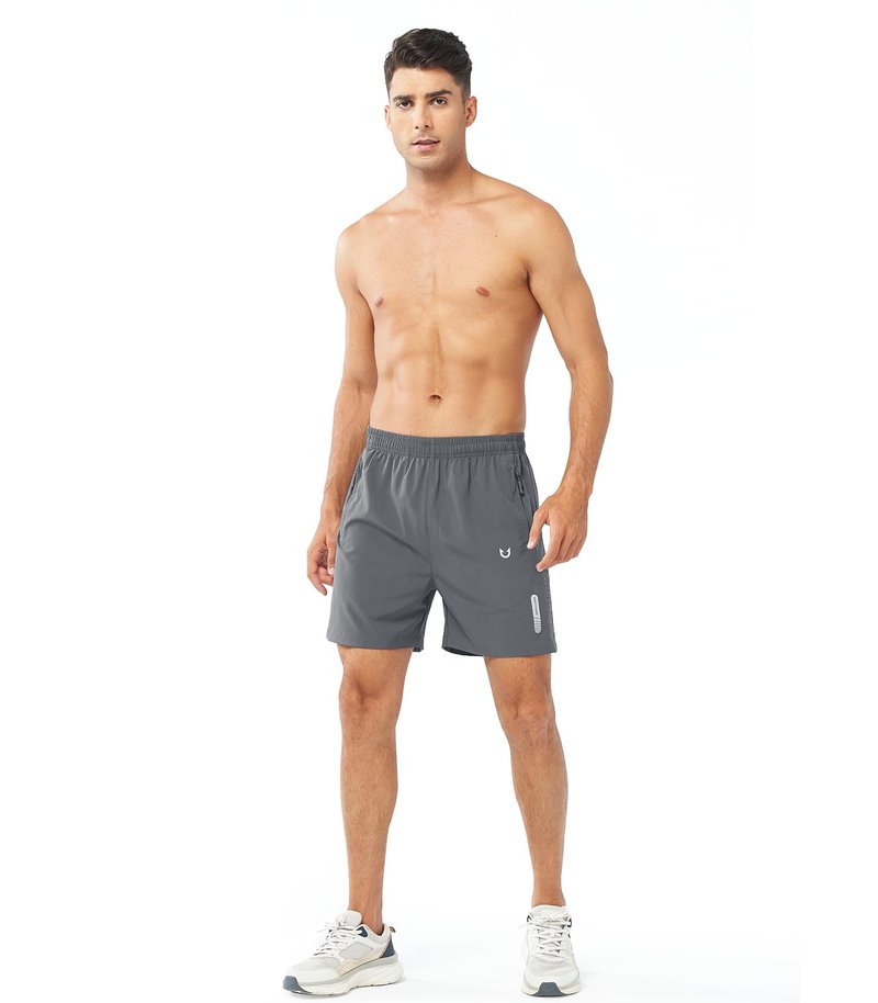 NORTHYARD Men's Athletic Running Shorts Gym Workout 7"/9"/5" Quick Dry Lightweight Sports Basketball Tennis 3 Zipper Pockets SMOKEGREY-5inch 4XL