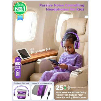 iClever Noise Cancelling Headphones for Kids Adults, Bluetooth Ear Protection with 60H Play Time, Safe Volume 80dBA, Noise Reduction Headphones for Autism Fireworks/Monster Truck, FOCUS