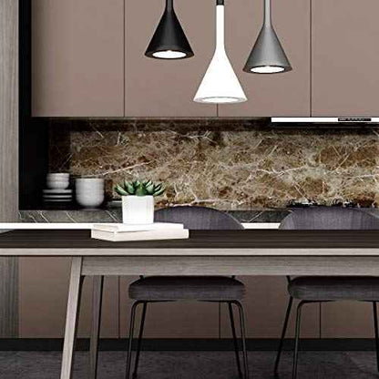 Livelynine Counter Top Covers Peel and Stick Brown Marble Contact Paper for Countertops Waterproof Wallpaper Kitchen Countertop Laminate Sheets Table Desk Cover Marble Vinyl Wrap Bathroom 15.8x78.8