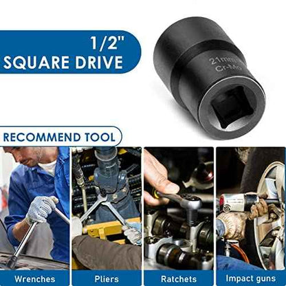 Lug Nut Removal Tool,10 Piece Lug Nut Extractor Set 1/2 Inch Drive, Easy Out Lug Nut remover for Damaged, Frozen, Studs, Rusted, Rounded-Off Bolts & Nuts Screws