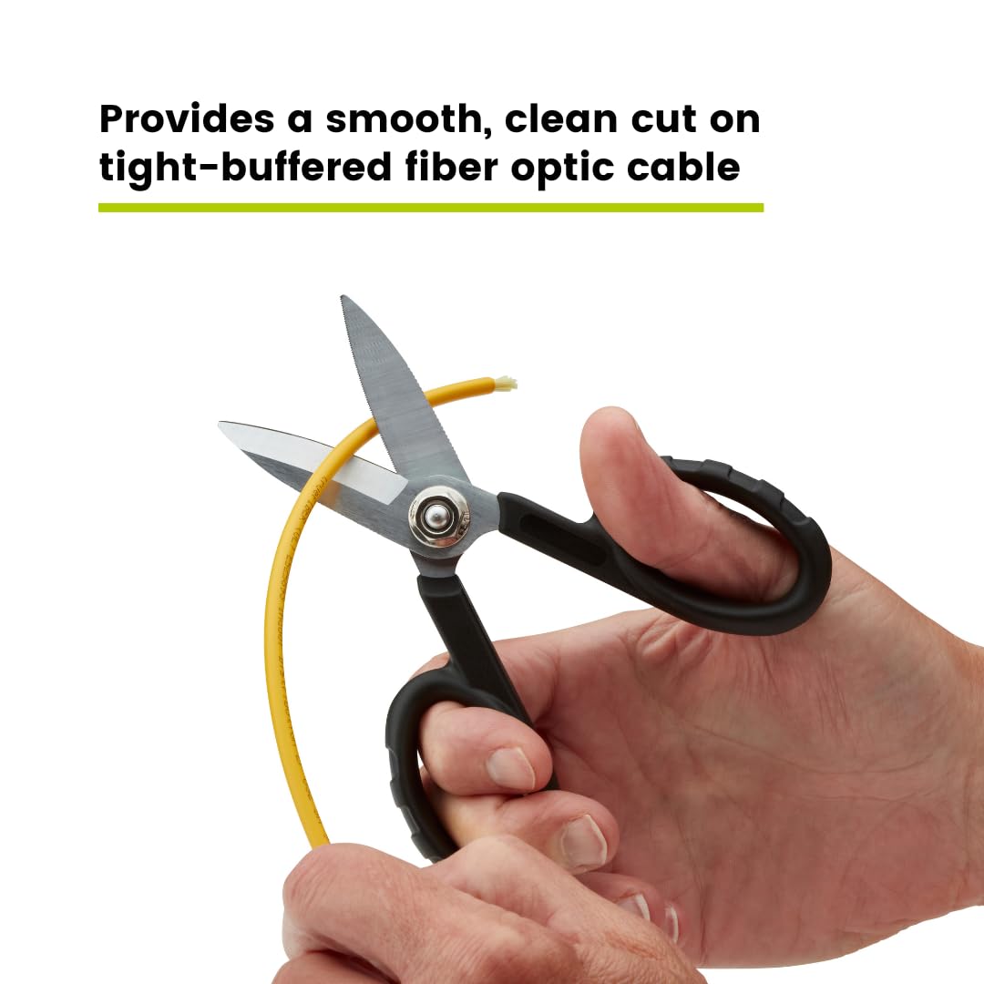 TRUE CABLE Kevlar Shear Scissors, 5.50", Industrial Grade High Carbon Steel, Fiber Optic Cable Cutter for Kevlar, Dyneema, Technora, Carbon Fiber, Fiberglass