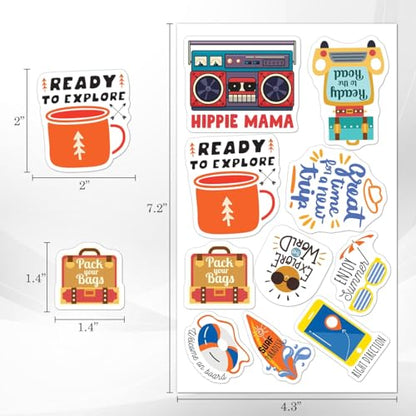 Pack 50 Pcs World Travel Stickers for Water Bottles Waterproof Laptop Luggage Helmet Computer Scrapbooking Teens Adults Girls Boys Funny Aesthetic Sticker Packs Small Vinyl Decals