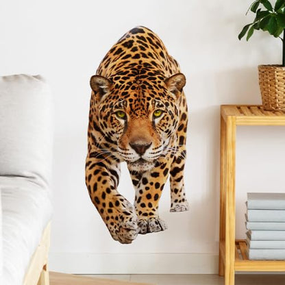 Removable Walking Tiger Wall Decal Wild Animal Tiger Vinyl Wall Sticker Peel and Stick Animal Wall Art Mural for Kids Bedroom Playroom Nursery Classroom