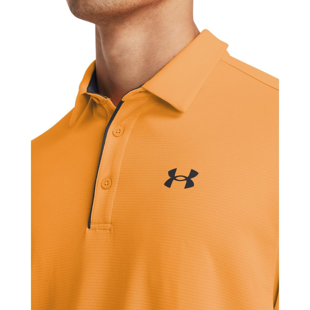 Under Armour Men's Tech Golf Polo, (803) Nova Orange / / Pitch Gray, Large Tall