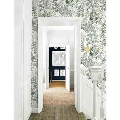 HeloHo Peel and Stick Wallpaper Green Leaf Floral Wallpaper for Bedroom Self Adhesive Removable Wallpaper Waterproof Contact Paper for Furniture Bathroom Dining Room Living Room Decor 16.1" X 118"