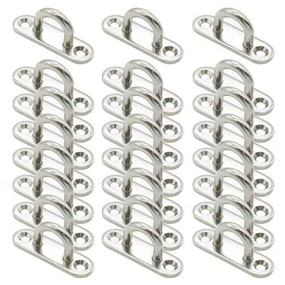 24 PCS 1.8 Inch Pad Eye, Stainless Steel Ceiling Hook Pad Eye Plate, Marine Hardware Staple Hook Loop with Screws