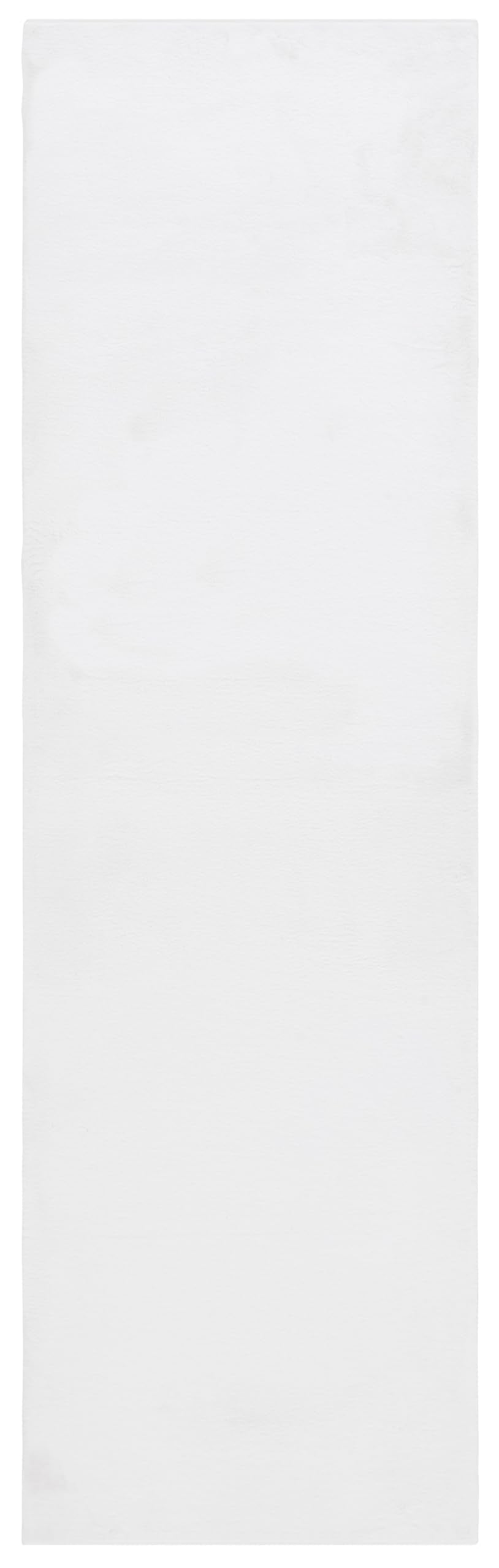 SAFAVIEH Washable Rug Faux Rabbit Fur Shag Collection - 2'3" x 8' Runner, Ivory, Slip Resistant & Easy Cleaning, Ideal for Living Room, Hallway, Foyer, Nursery, Bedroom, Boys & Girls Room (FRF100A)
