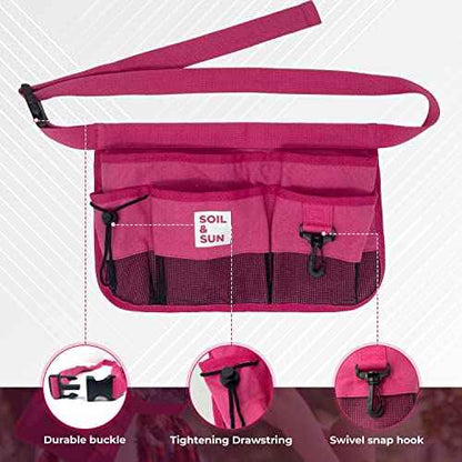 Soil & Sun Garden Tool Belt for Women, Tool Apron, Utility Belt Women, Teacher, Canvas Waist Apron with Pockets,Garden Aprons