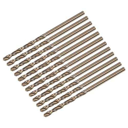 uxcell 12pcs Jobber Drill Bits 2.5mm (0.098") Black Nitride & Gold Titanium Coated M2 High Speed Steel (HSS) Twist Drill Bits for Stainless Steel Aluminum Alloy Metal