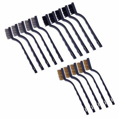 Wideskall¢ç Nylon, Brass and Stainless Steel Mini Wire Brush Set for Cleaning Dust Welding Slag and Rust (15 Pieces Set)