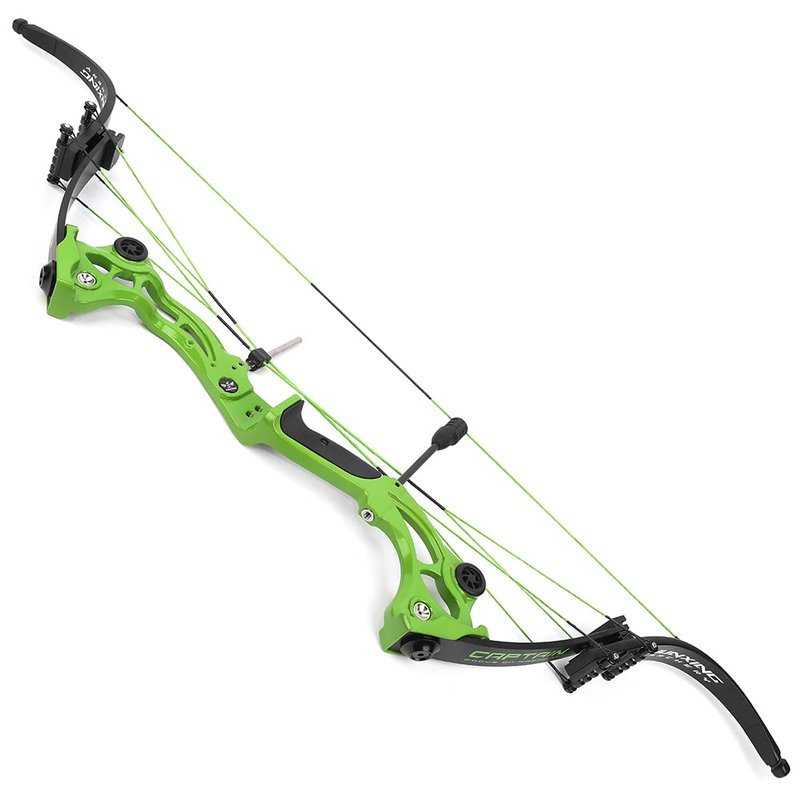 Bowfishing Recurve Bow American Hunting Bows 40-55 Lbs Adjustable Compound Bow Lever Bow IBO 320FPS for Outdoor Hunting Shooting Fishing (Only Green Bow)