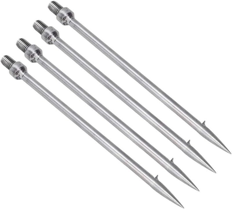 Stainless Steel Fishing Spear - 4 Pcs Single Prong Harpoon Gaff Hook | 6.5x0.5x0.5 Inch Outdoor Tackle