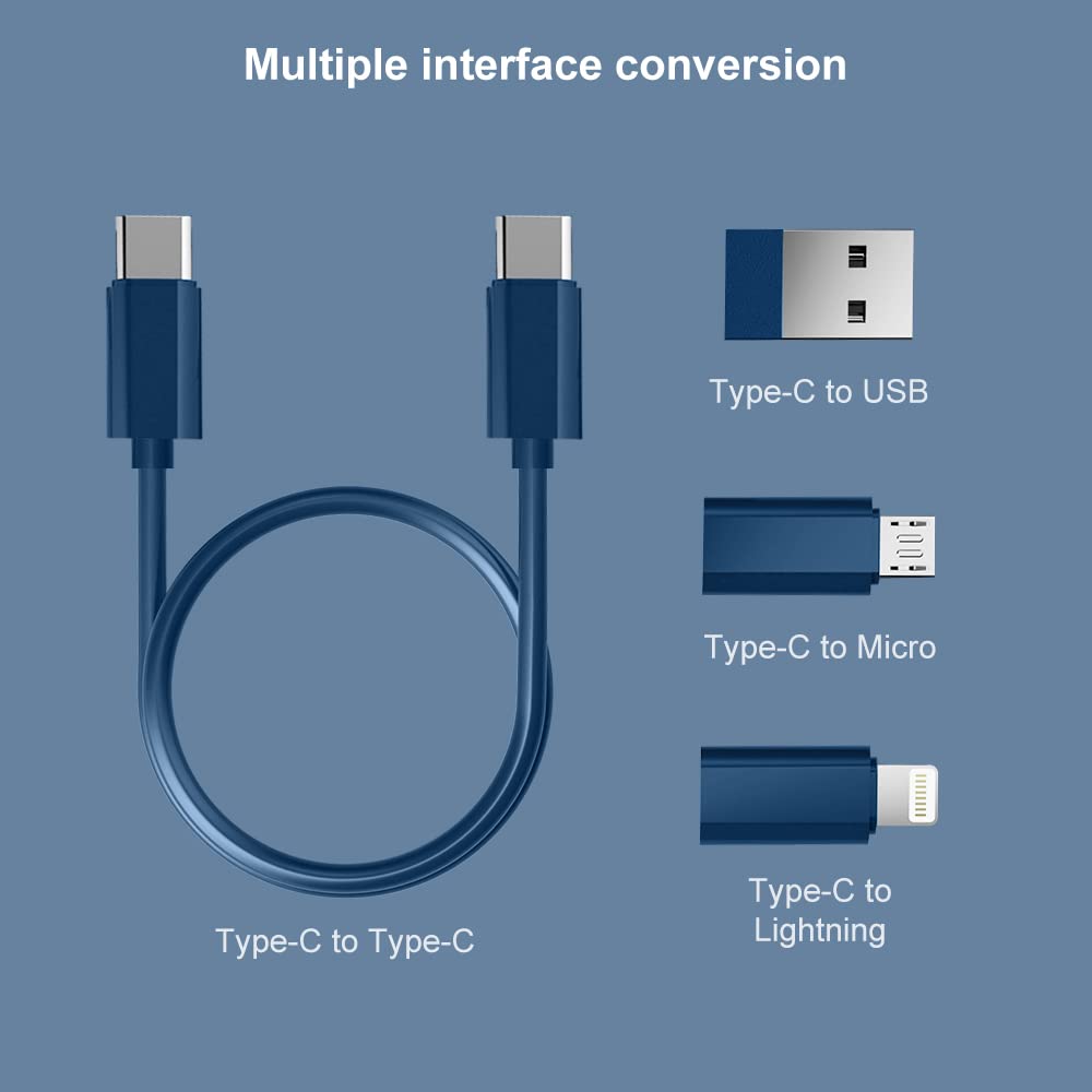 YANZIE USB Adapter, Micro USB Charging Cable with USB C Lighting Adapter, Lighting to USB C Adapter, Multi Charging Cable Storage Box Contains SIM Card Holder