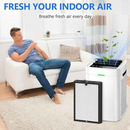 4 Pack K1 Replacement Filter Compatible with LUNINO K1 Air Purifier, Double-Sided Filters for Home Large Room Up to 2600 Ft©÷, H13 True HEPA and Activated Carbon Filter