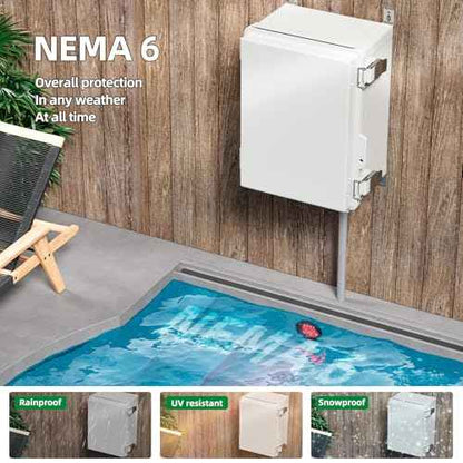 UL Certified Junction Box, NEMA 6 Weatherproof 94V-0 Flame Retardant, Plastic Electrical Enclosure for Industrial Projects, Includes Mounting Plate (Grey Cover, 14.6"¡¿10.6"¡¿5.9")