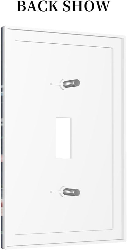 Rustic Wild Floral Darkground Vintage Watercolor Flower 1 Gang Light Switch Covers Decorative Unique Single Toggle Wall Plate Switchcover Electrical Switchplate for Bedroom Decor