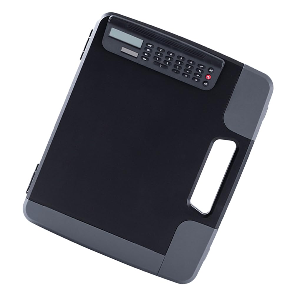 Cabilock A4 Files Box Document Clipboard Case with Calculator 14.40 X 12.08 X 2.63 Inches Office Organizer File Folder Box for Business and Study Storage