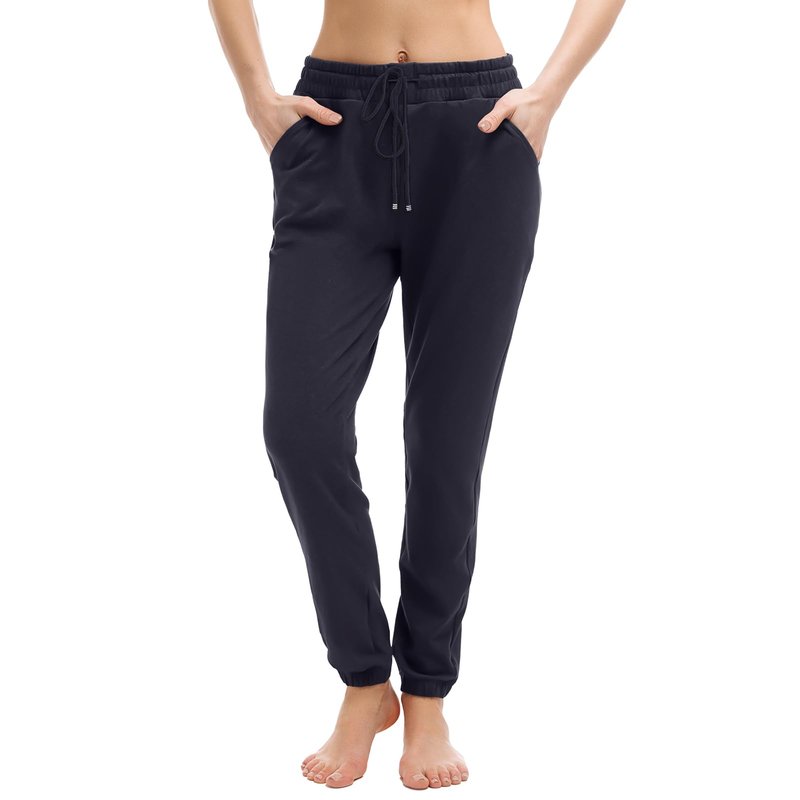 Walifrey Womens Joggers with Pockets, Drawstring Sweatpants Women for Lounging Jogging Gym and Workout Navy,1 Pack Navy M