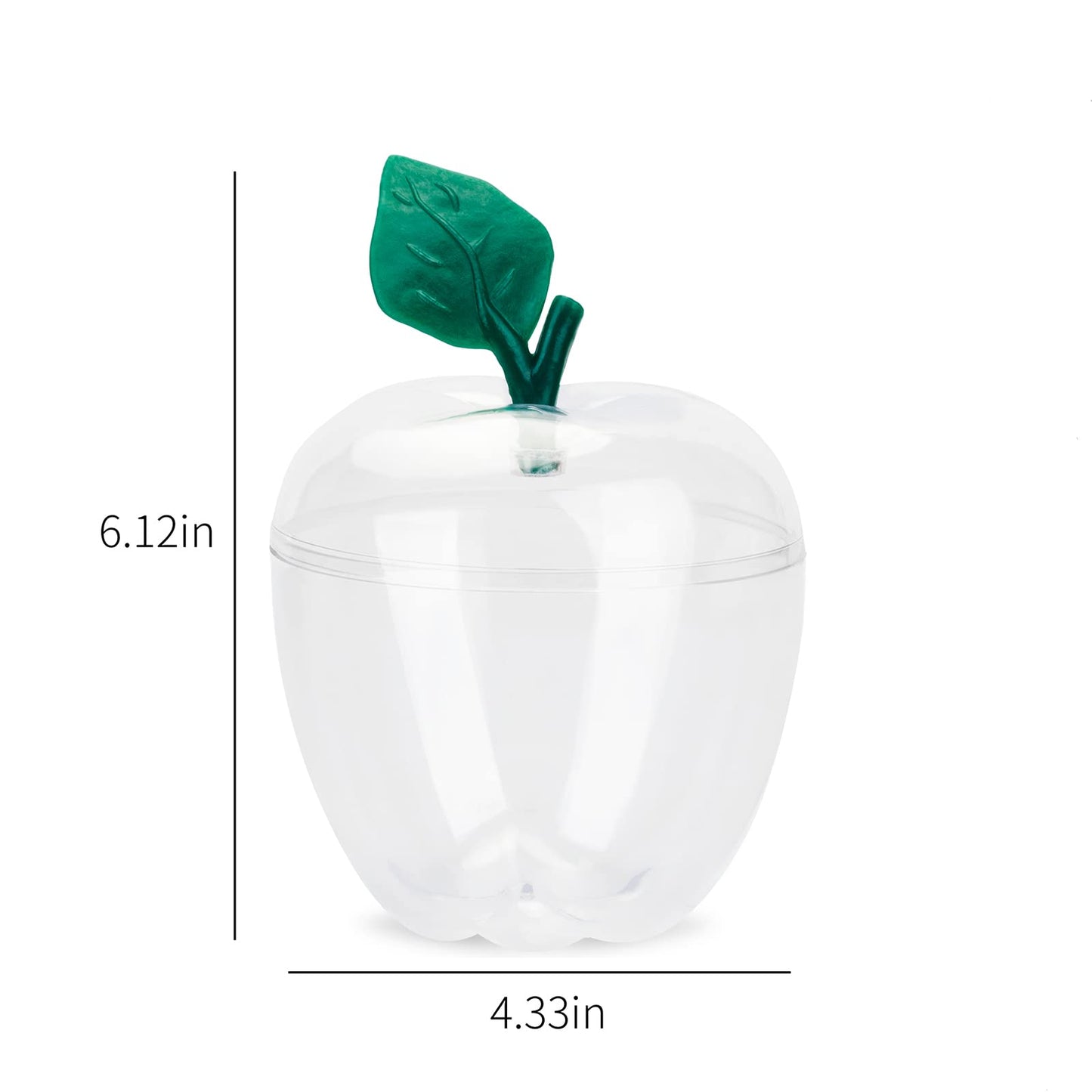 HANZE Large Apple Container, Apple Shaped Candy Toy Gift Filling Containers Jar, Back To School Teacher Appreciation Gift, Wedding Party Ornaments Christmas Decorations (Clear(24 Pack))